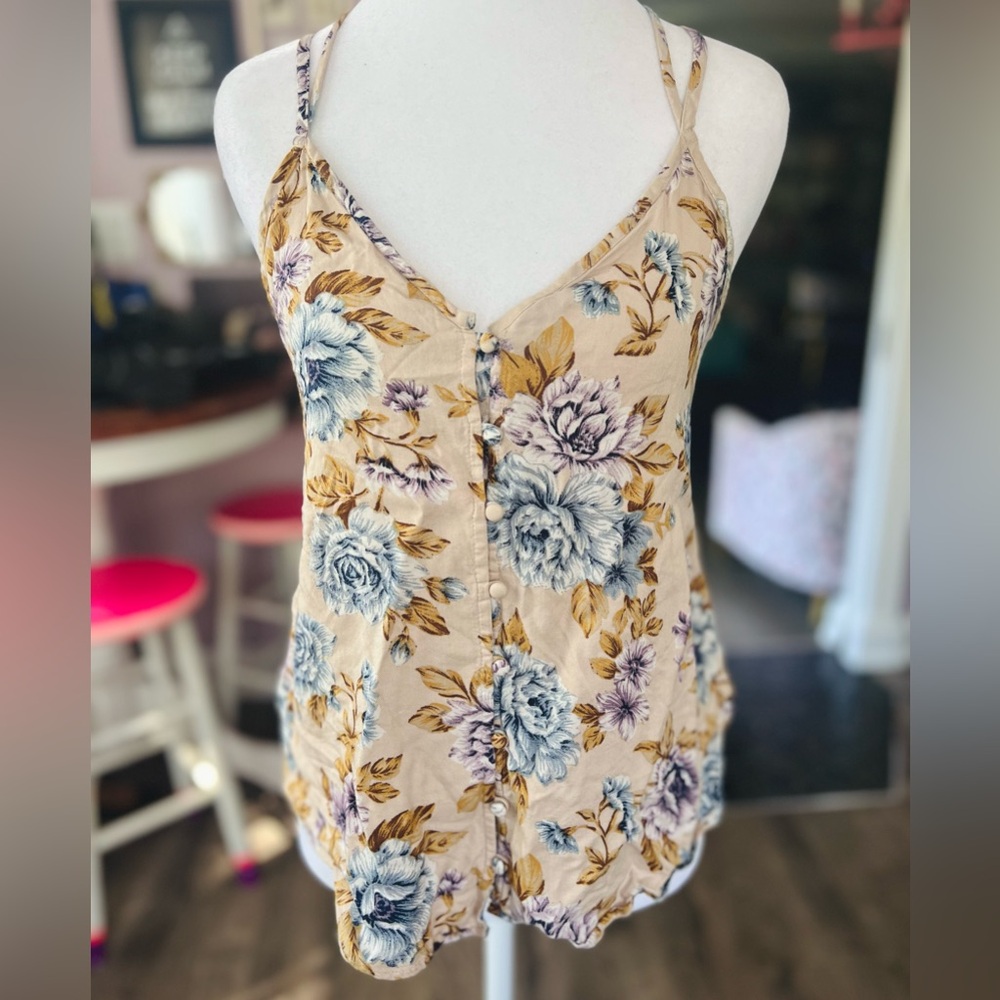 American Eagle Floral Strappy Tank